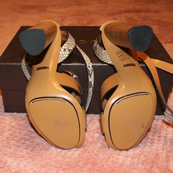 NEW Gucci Python Skin Leather High Heel Wrap Sandal - Picture 7 of 7
